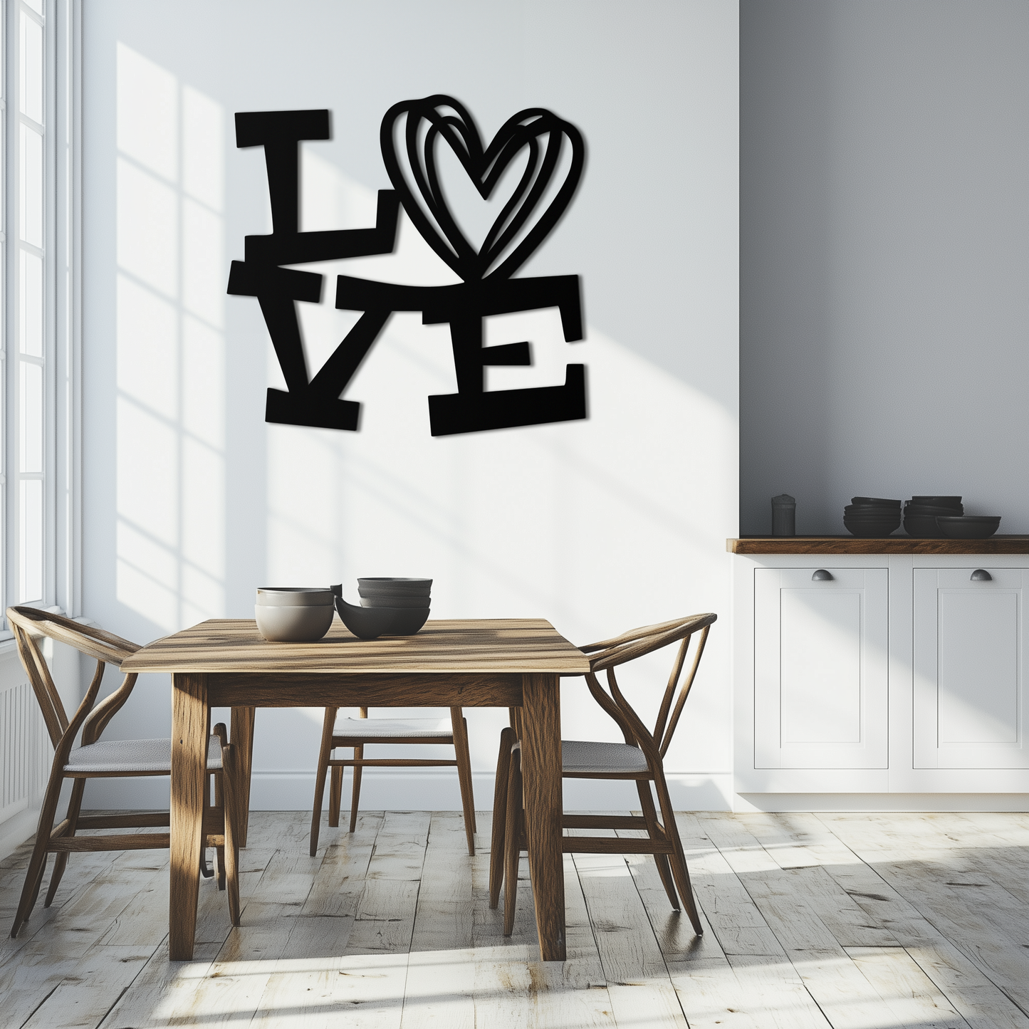 LOVE Heart Modern Metal Wall Art – Romantic Black Metal Wall Decor- KAF566 - Tampa Home & Garden Store