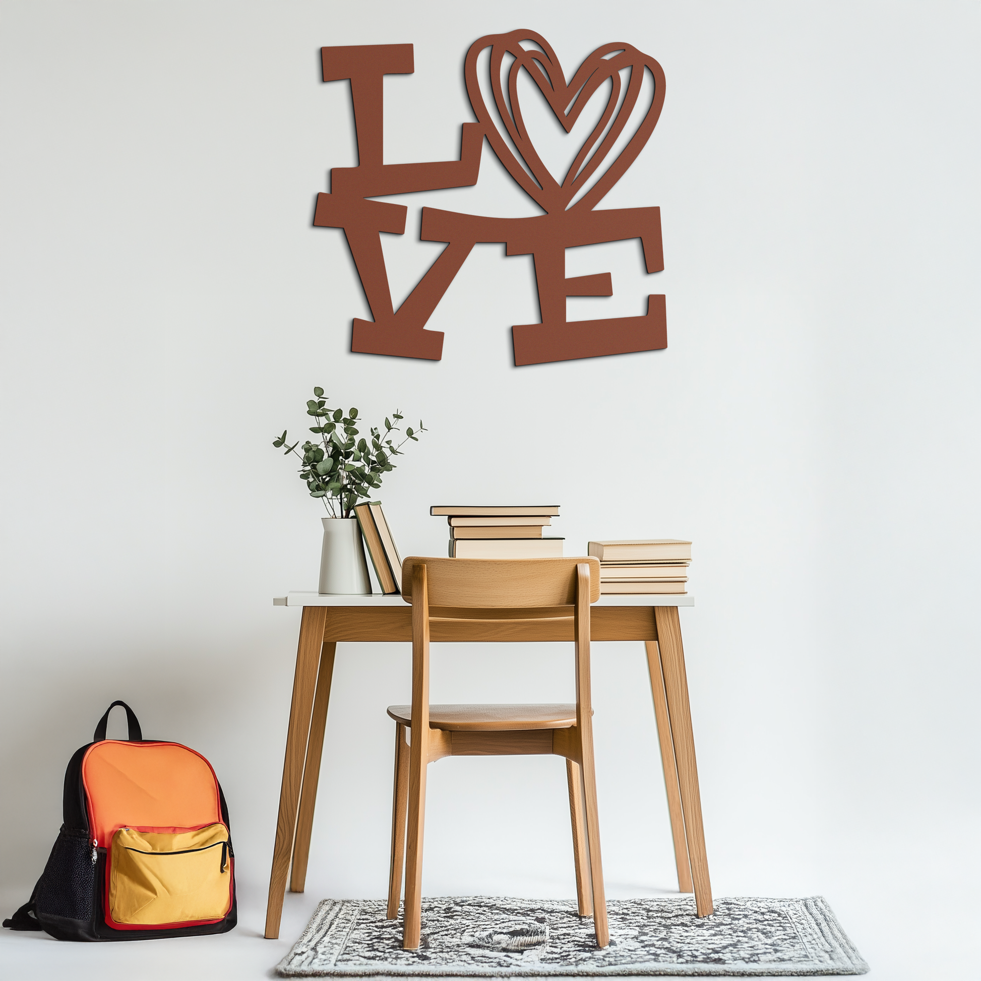 LOVE Heart Modern Metal Wall Art – Romantic Black Metal Wall Decor- KAF566 - Tampa Home & Garden Store