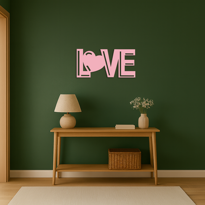LOVE Heart Typography Metal Wall Art – Modern Romantic Decor - KAFGP097 - Tampa Home & Garden Store