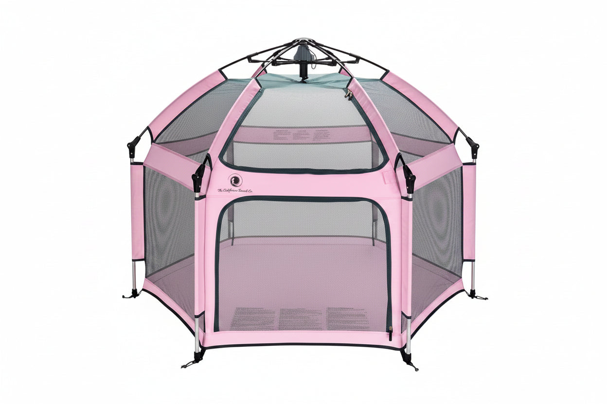 Pop 'N Go Playpen pink play yard with mesh sides by The California Beach Company LLC on Tampa Home & Garden Store