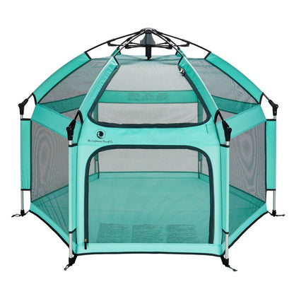 Pop 'N Go Playpen turquoise play yard with mesh panels by The California Beach Company LLC on Tampa Home & Garden Store