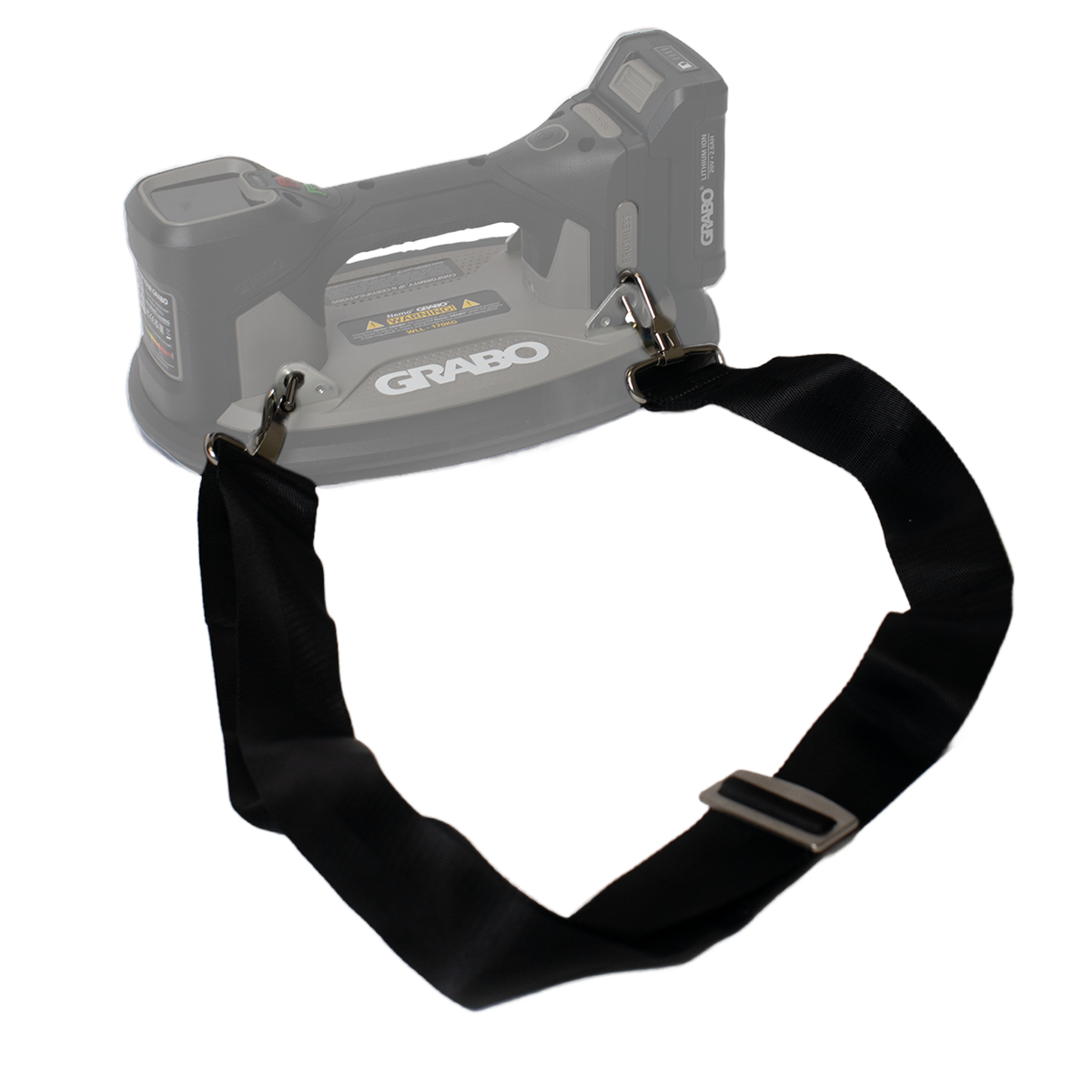 Lifting Strap for suction grip system, black nylon strap with metal clips, GRIP TECH TOOLS on Tampa Home & Garden Store