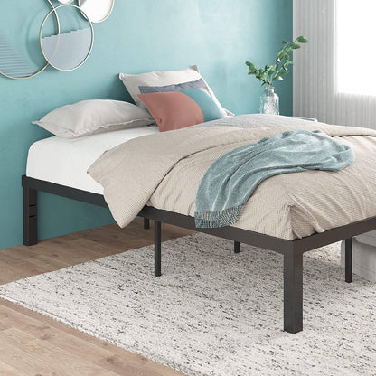 Base de cama de plataforma de metal de acero resistente de 16 pulgadas moderna tamaño individual