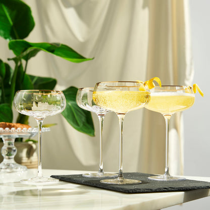 Aurelia Champagne Coupe Cocktail Glasses Set of 2