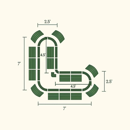 17 Inch Tall L Shaped Raised Garden Bed Large green Vego Garden planters on Tampa Home & Garden Store