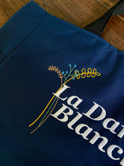 La Dame Blanche Embroidered Tote Bag - Outlander Inspiration - Tampa Home & Garden Store