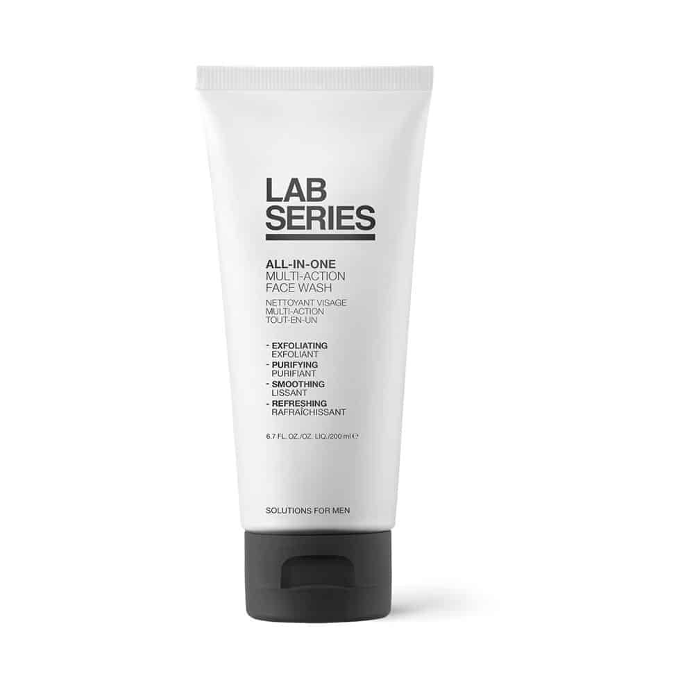 Lab Series All-In-One Multi-Action Face Wash tube, white container with black cap, facial cleanser on Tampa Home & Garden Store