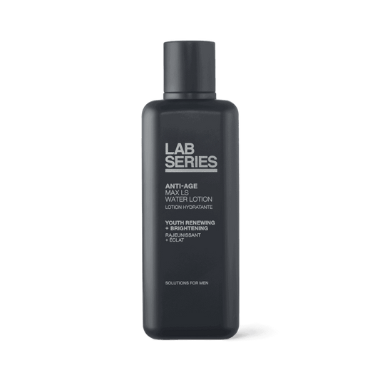 Lab Series MAX LS Water Lotion bottle for men, dark gray 6.7 oz with white text on Tampa Home & Garden Store