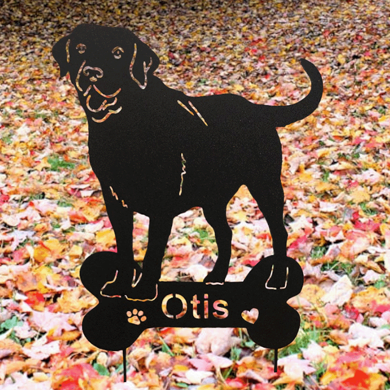 Labrador statue wall art in black metal with bone base Otis, Rustica Ornamentals on Tampa Home & Garden Store