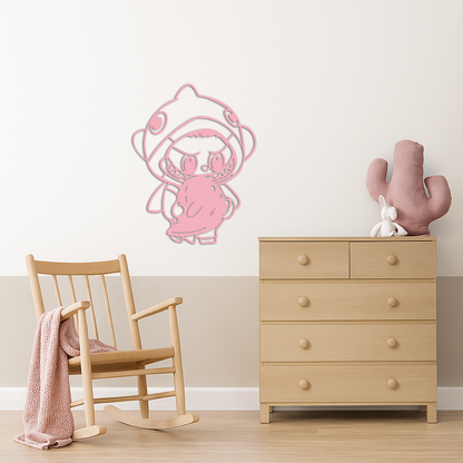 Labubu Character Silhouette – Pink Metal Wall Art - KAFGP166 - Tampa Home & Garden Store