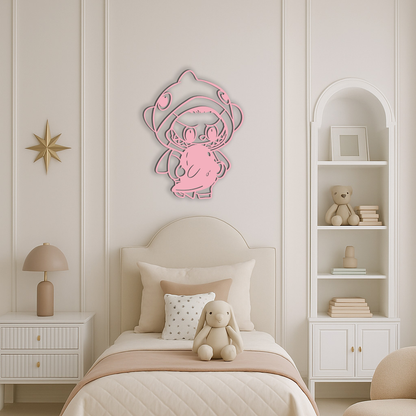 Labubu Character Silhouette – Pink Metal Wall Art - KAFGP166 - Tampa Home & Garden Store