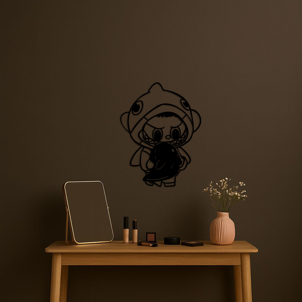 Labubu Character Silhouette – Pink Metal Wall Art - KAFGP166 - Tampa Home & Garden Store