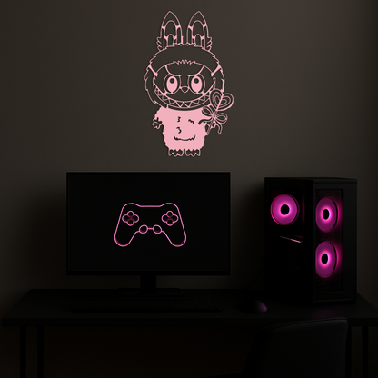 Labubu Silhouette Metal Wall Art – Cute Monster Design - KAFGP050 - Tampa Home & Garden Store