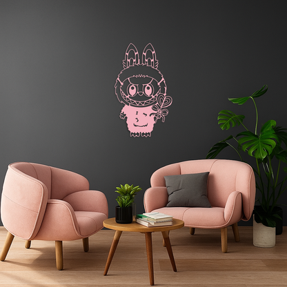 Labubu Silhouette Metal Wall Art – Cute Monster Design - KAFGP050 - Tampa Home & Garden Store