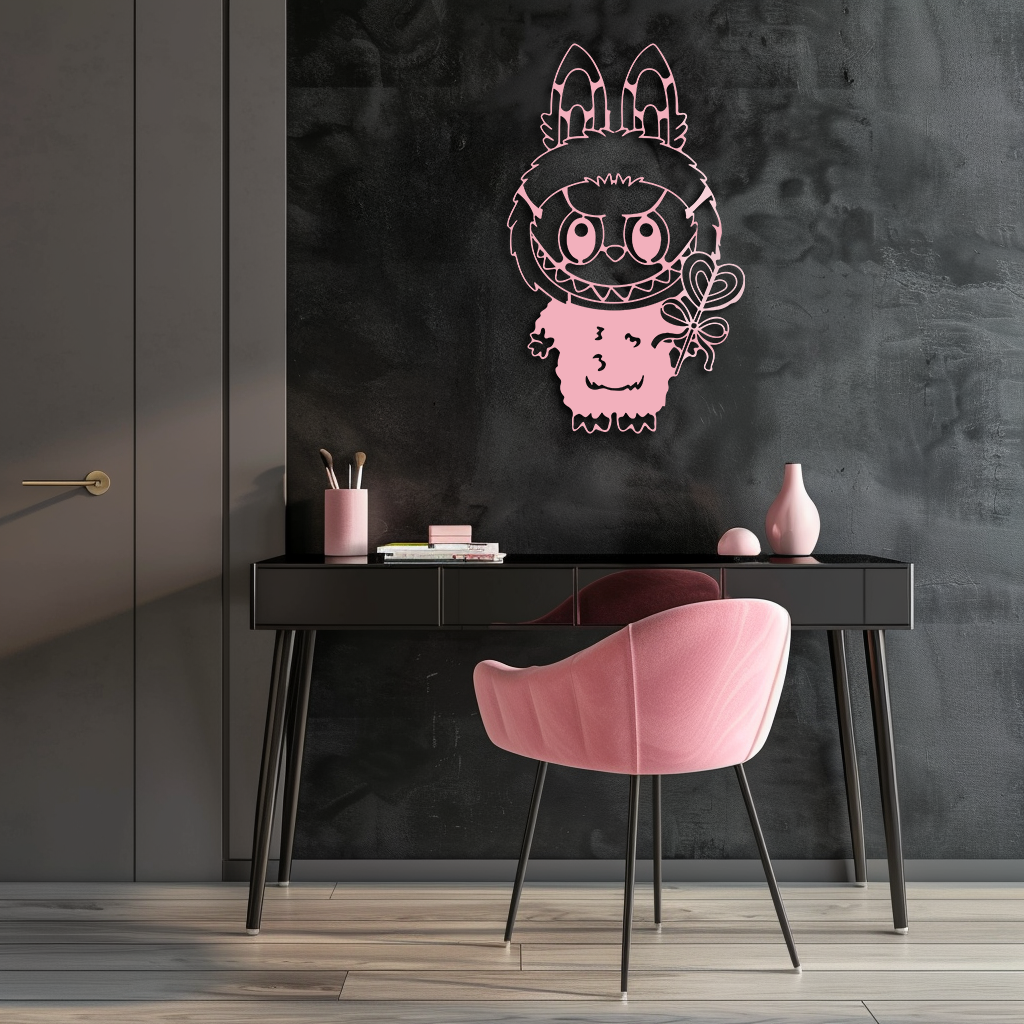 Labubu Silhouette Metal Wall Art – Cute Monster Design - KAFGP050 - Tampa Home & Garden Store