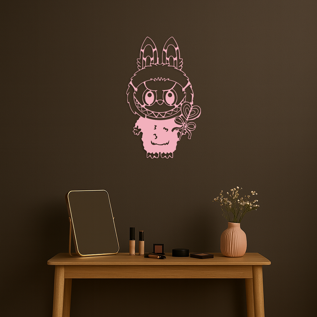 Labubu Silhouette Metal Wall Art – Cute Monster Design - KAFGP050 - Tampa Home & Garden Store