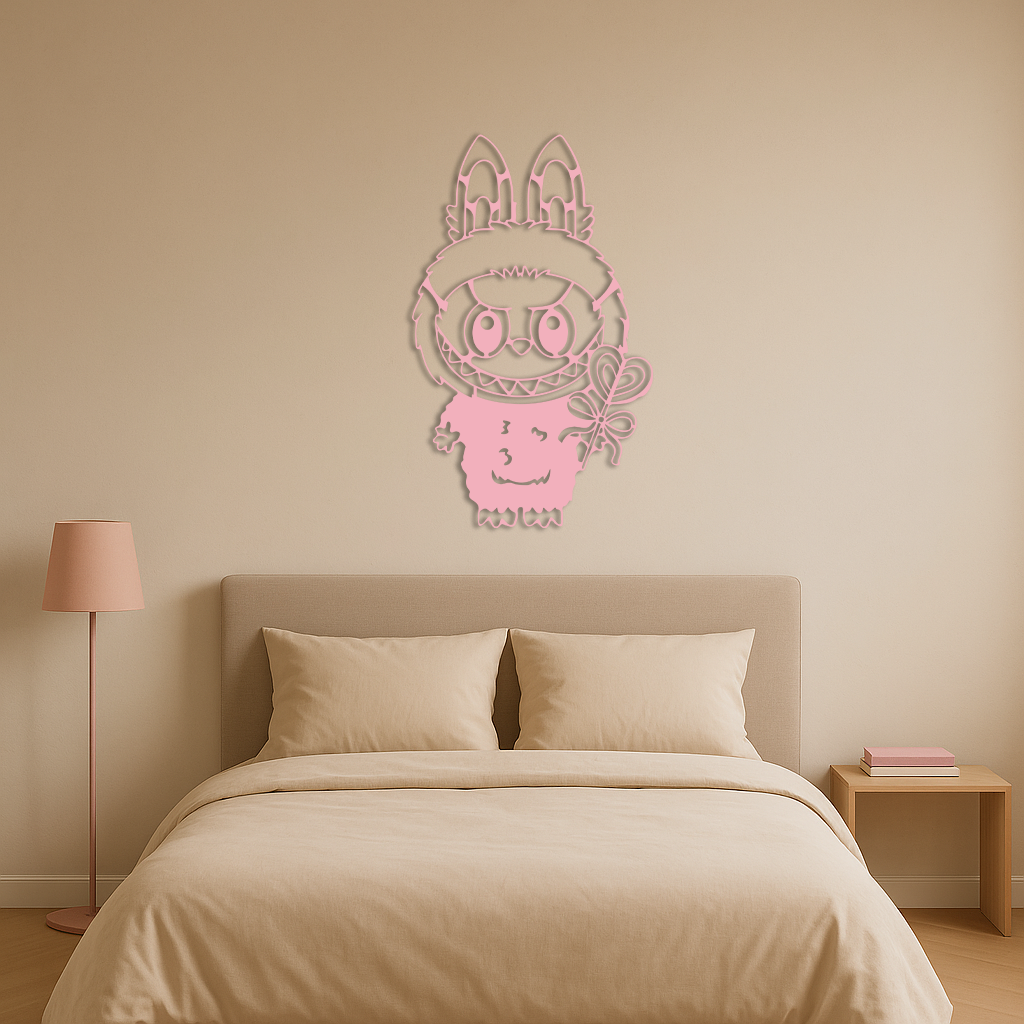 Labubu Silhouette Metal Wall Art – Cute Monster Design - KAFGP050 - Tampa Home & Garden Store