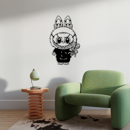 Labubu Silhouette Metal Wall Art – Cute Monster Design - KAFGP050 - Tampa Home & Garden Store