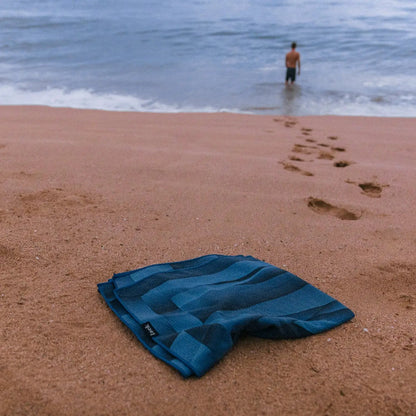 Oversized Beach Towel in Deep Blue Ocean Texture