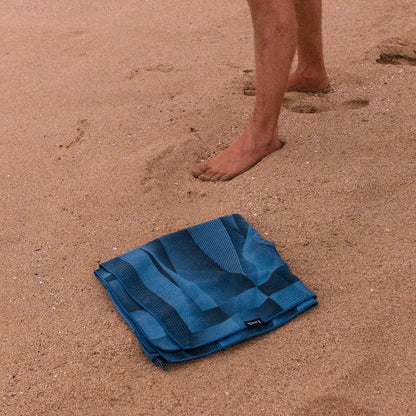 Oversized Beach Towel in Deep Blue Ocean Texture