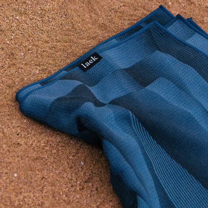 Oversized Beach Towel in Deep Blue Ocean Texture