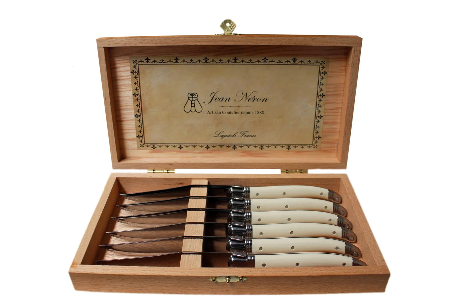 Laguiole Ivory Knives Cutlery Set in Presentation Box, Set of 6 - Tampa Home & Garden Store