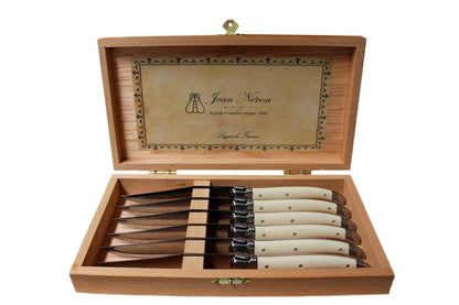 Laguiole Ivory Knives Cutlery Set in Presentation Box, Set of 6 - Tampa Home & Garden Store