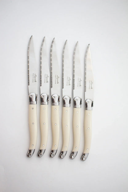 Laguiole Ivory Knives Cutlery Set in Presentation Box, Set of 6 - Tampa Home & Garden Store