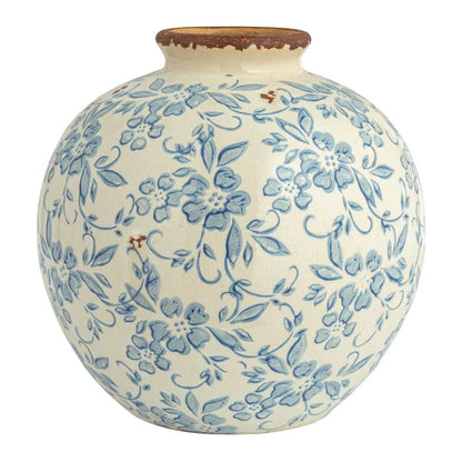Lainey Terracotta Floral Transferware Vase - Tampa Home & Garden Store