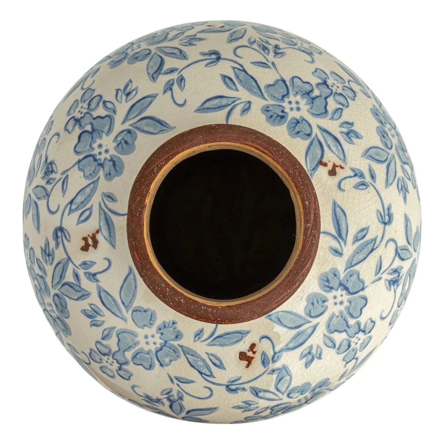 Lainey Terracotta Floral Transferware Vase - Tampa Home & Garden Store