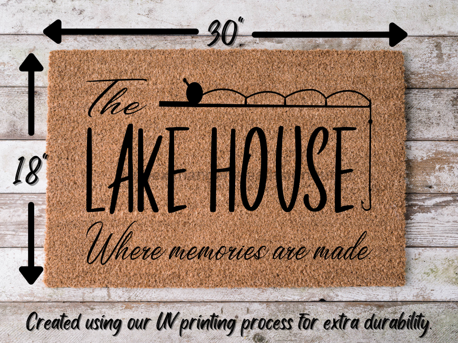 Lake House Doormat "Lake House Where memories are made" Door Mat - Tampa Home & Garden Store