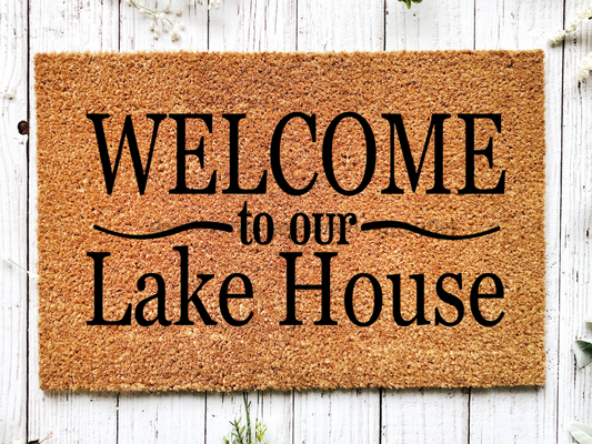Lake House Doormat "Welcome to Our Lake House" Door Mat - Tampa Home & Garden Store