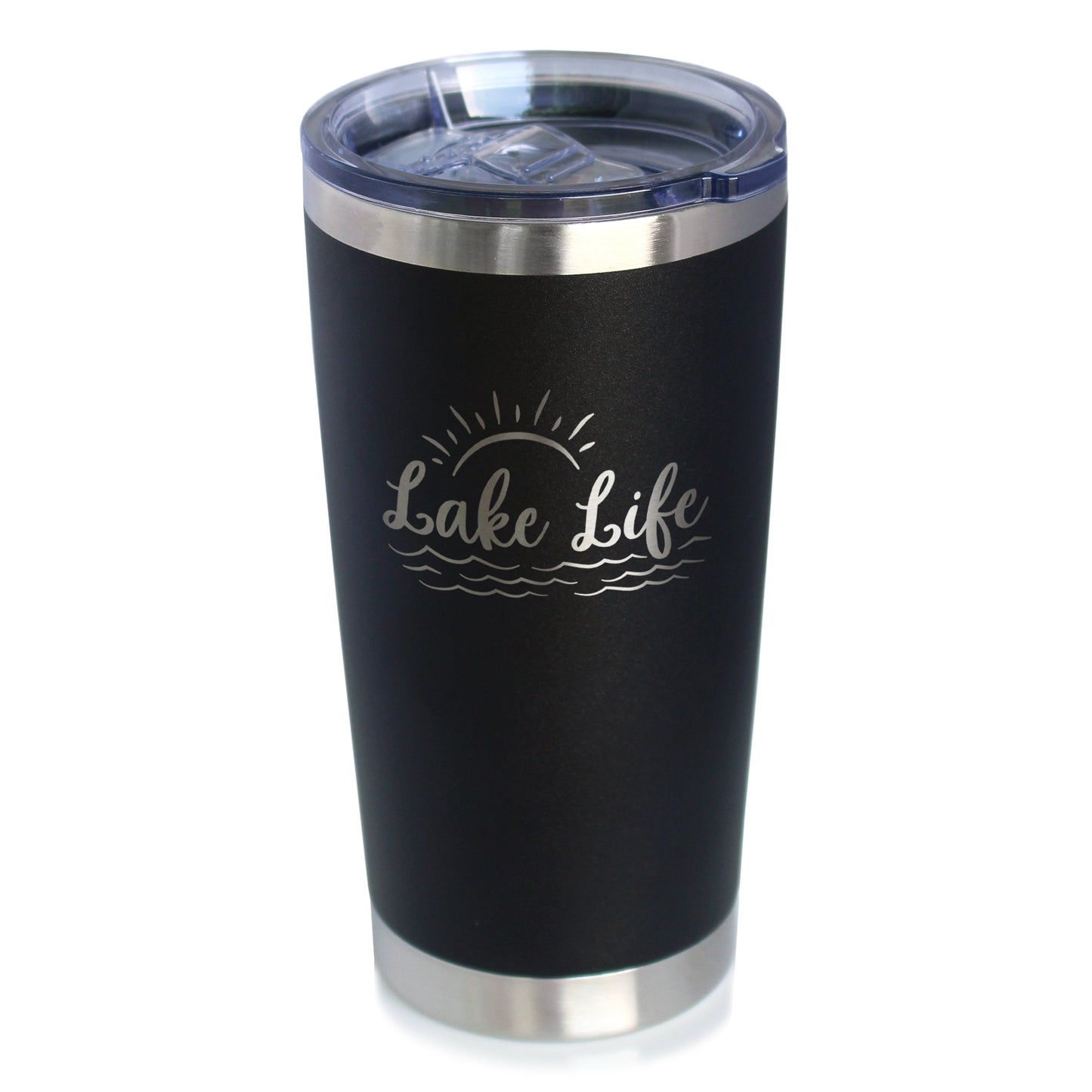 Lake Life - Insulated Coffee Tumbler Cup with Sliding Lid - Stainless Steel Insulated Mug - Cute Outdoor Camping Mug and Lake House Decor - Tampa soil911.com