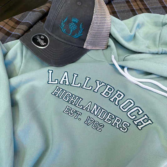 Lallybroch Highlanders Collegiate Embroidered Soft Fleece Unisex Sweatshirt Hoodie - Outlander Inspiration - Tampa Home & Garden Store