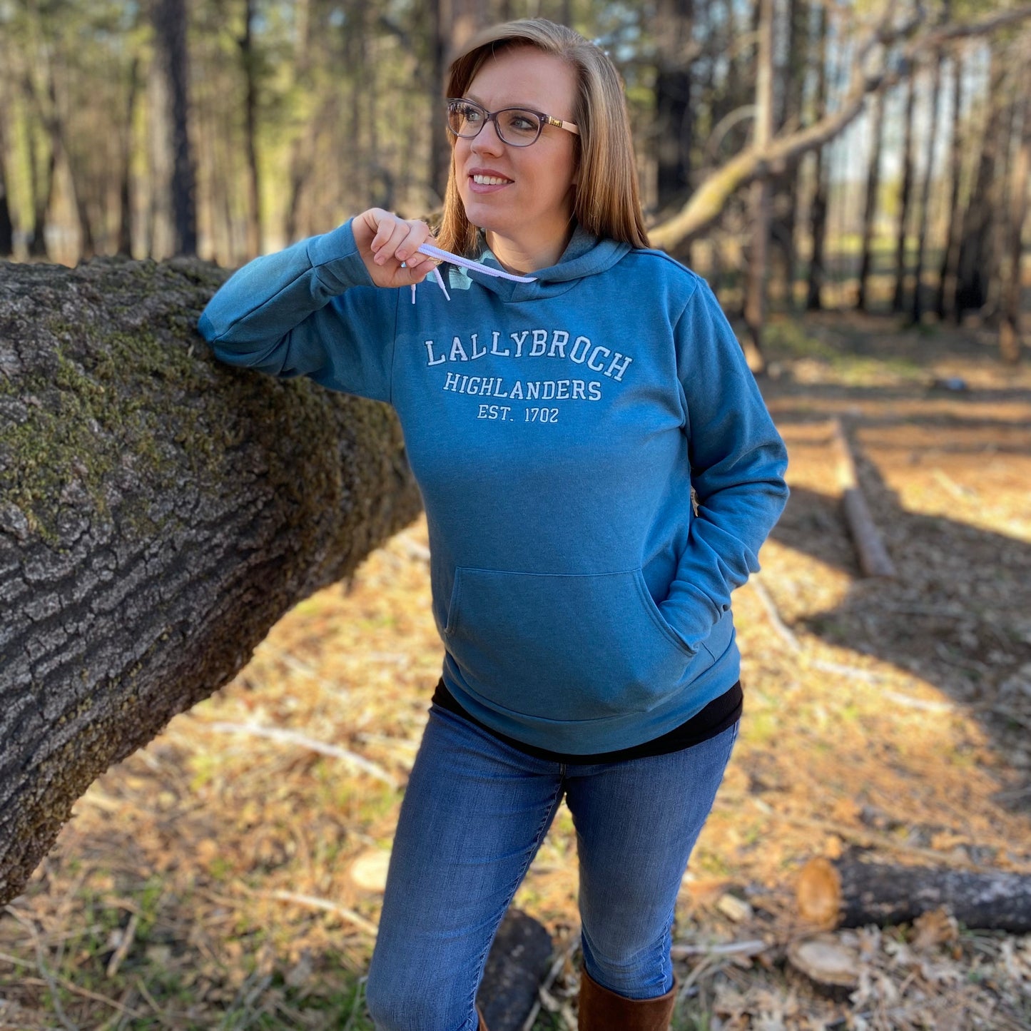 Lallybroch Highlanders Collegiate Embroidered Soft Fleece Unisex Sweatshirt Hoodie - Outlander Inspiration - Tampa Home & Garden Store