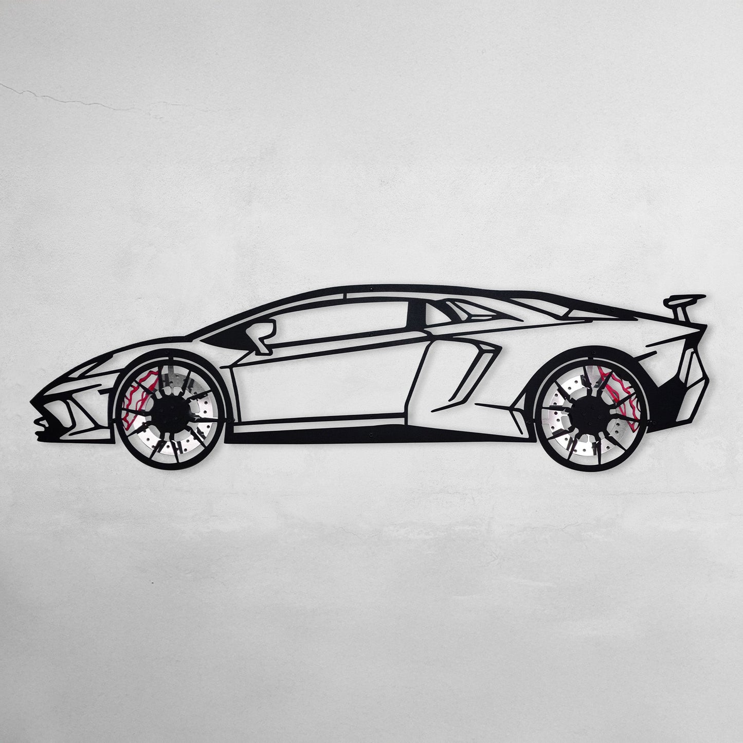 Lamborghini Wall Art – Exotic Supercar Steel Silhouette with Spinning Wheels-KAFMEKA030 - Tampa Home & Garden Store