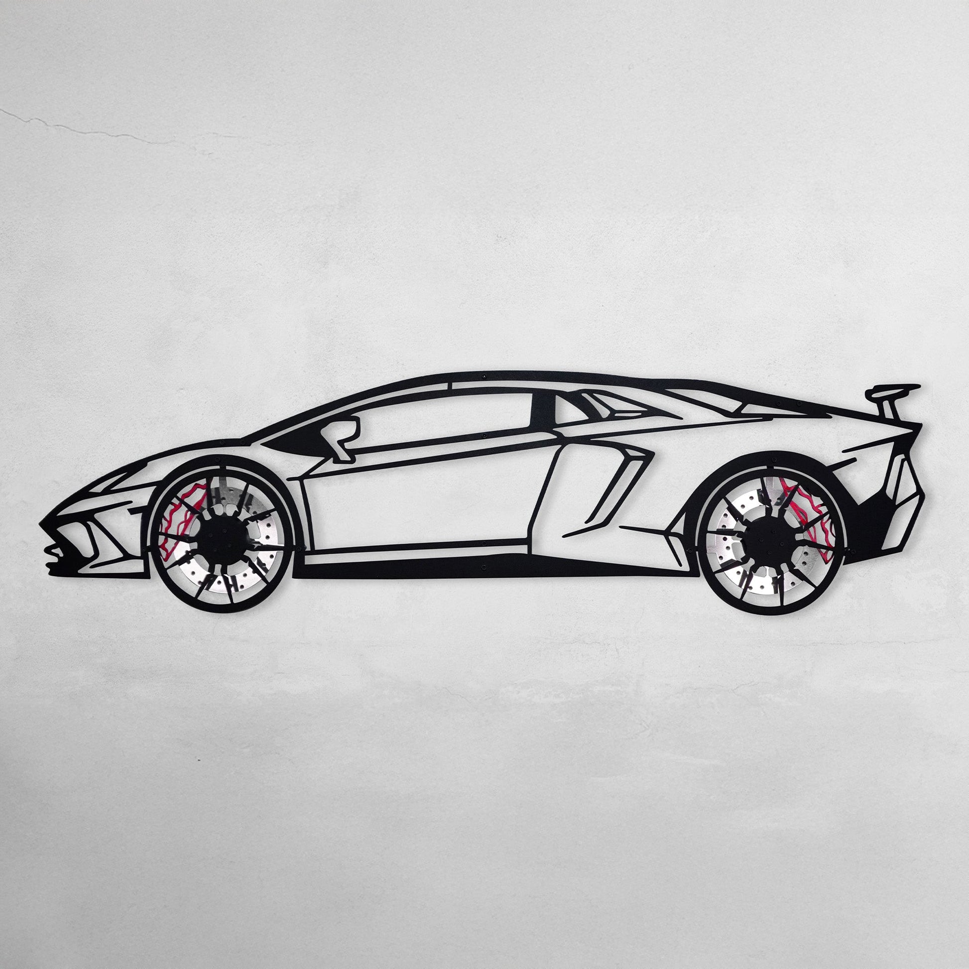 Lamborghini Wall Art – Exotic Supercar Steel Silhouette with Spinning Wheels-KAFMEKA030 - Tampa Home & Garden Store