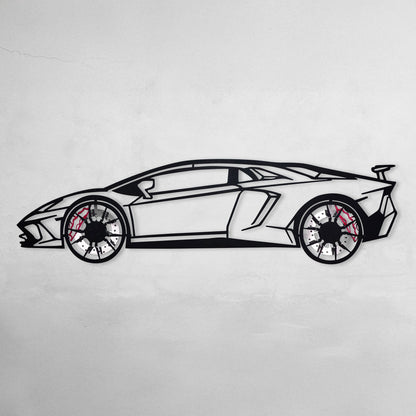 Lamborghini Wall Art – Exotic Supercar Steel Silhouette with Spinning Wheels-KAFMEKA030 - Tampa Home & Garden Store