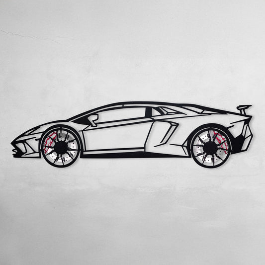 Lamborghini Wall Art – Exotic Supercar Steel Silhouette with Spinning Wheels-KAFMEKA030 - Tampa Home & Garden Store