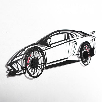 Lamborghini Wall Art – Exotic Supercar Steel Silhouette with Spinning Wheels-KAFMEKA030 - Tampa Home & Garden Store