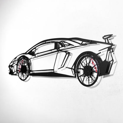 Lamborghini Wall Art – Exotic Supercar Steel Silhouette with Spinning Wheels-KAFMEKA030 - Tampa Home & Garden Store