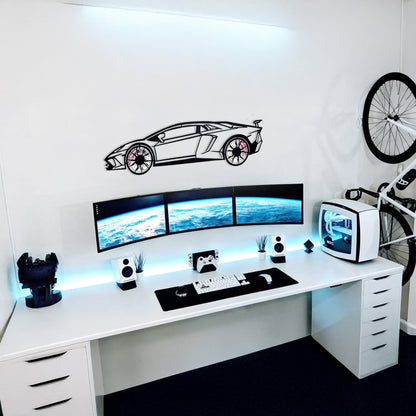 Lamborghini Wall Art – Exotic Supercar Steel Silhouette with Spinning Wheels-KAFMEKA030 - Tampa Home & Garden Store