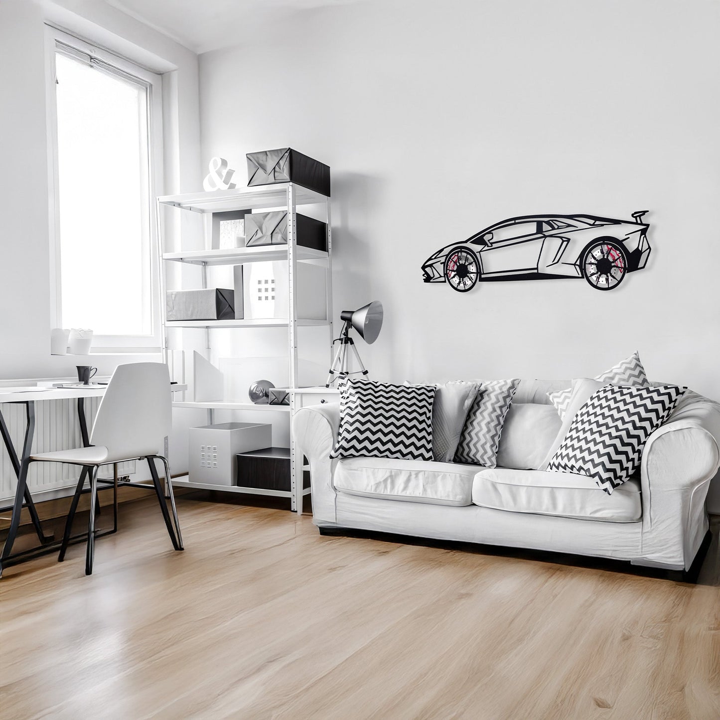 Lamborghini Wall Art – Exotic Supercar Steel Silhouette with Spinning Wheels-KAFMEKA030 - Tampa Home & Garden Store