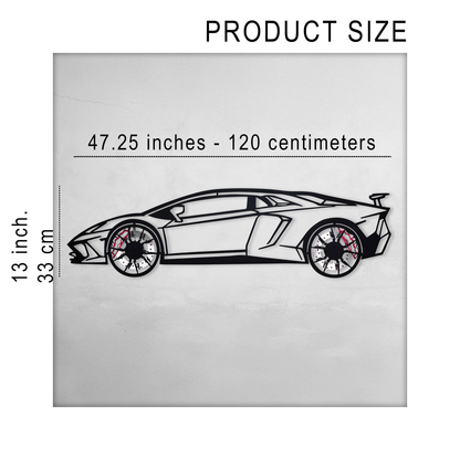 Lamborghini Wall Art – Exotic Supercar Steel Silhouette with Spinning Wheels-KAFMEKA030 - Tampa Home & Garden Store