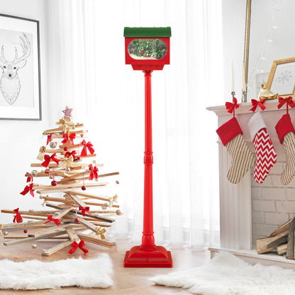 59 Inch Christmas Street Lamp with Snow Globe Lantern red, sound-activated DirectDeals on Tampa Home & Garden Store