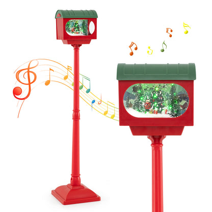 2 red 59-inch Christmas street lamps with sound-activated snow globe lanterns DirectDeals on Tampa Home & Garden Store