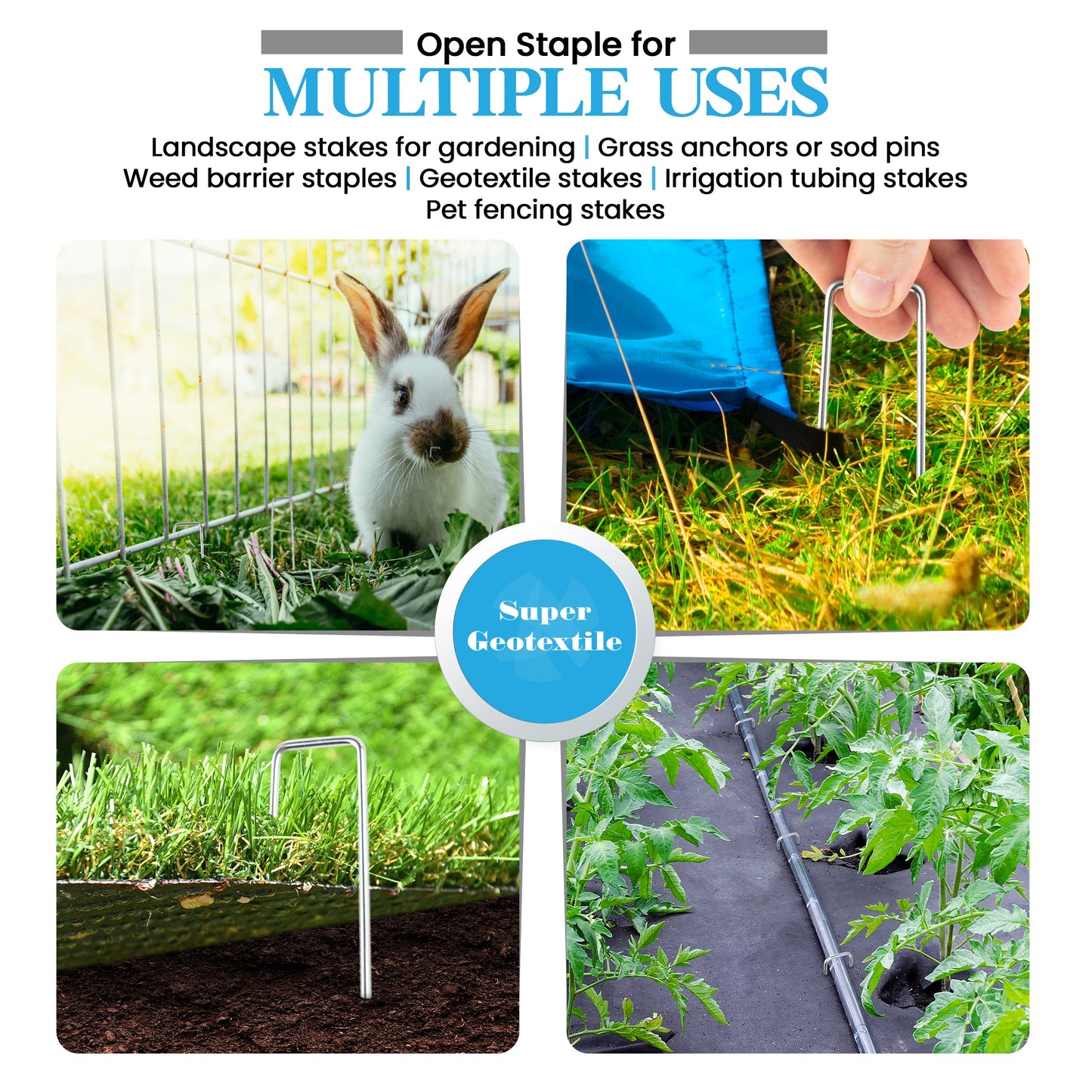 Landscape Staples - Heavy Duty 11 Gauge Galvanized U-Shaped Sod Pins for Weed Barrier and Landscaping - Tampa Home & Garden Store
