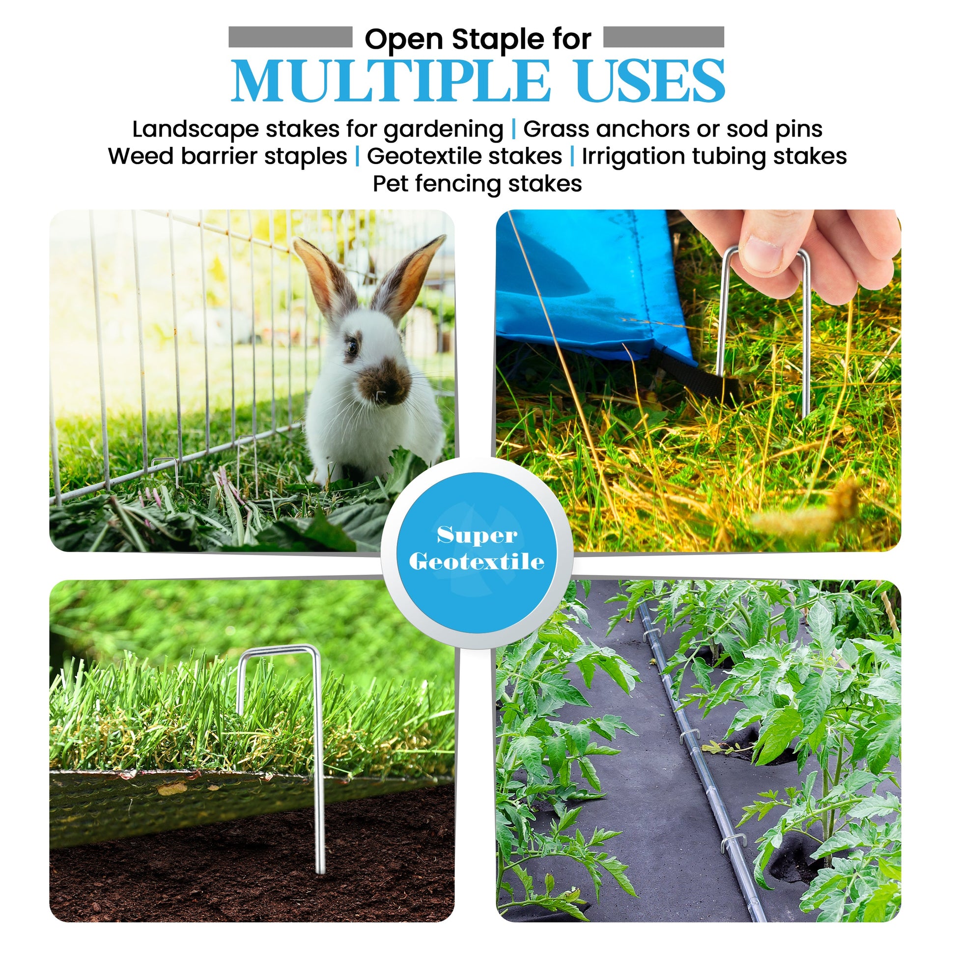 Landscape Staples - Heavy Duty 11 Gauge Galvanized U-Shaped Sod Pins for Weed Barrier and Landscaping - Tampa Home & Garden Store