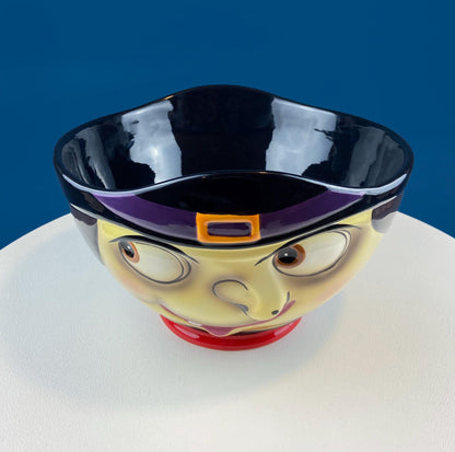 Large 12" Candy Bowl with Grinning Witch for Halloween Candy. Funny Trick or Treat Dish. Unusual Seasonal Fall Home or Retail Decor. Kids Room. - Tampa Home & Garden Store