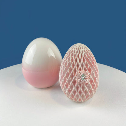 Large Ceramic Pink and White Egg. 6" Tall Ombre Egg. Easter Celebration. Dining Room Table Decor. Cafe, Store, Bakery. Modern Farmhouse - Tampa Home & Garden Store